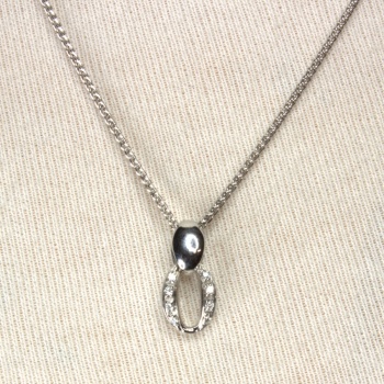 18ct White Gold Diamond Pendant with Chain